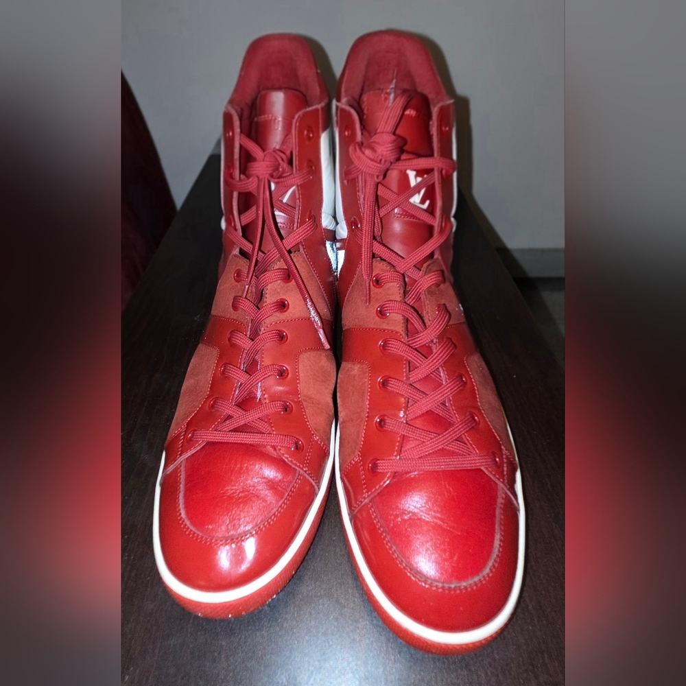 🐰🐣■Limited Time■🆕️ Listing-Louis Vuitton Red High-Top Men's Sneakers 👟🔴